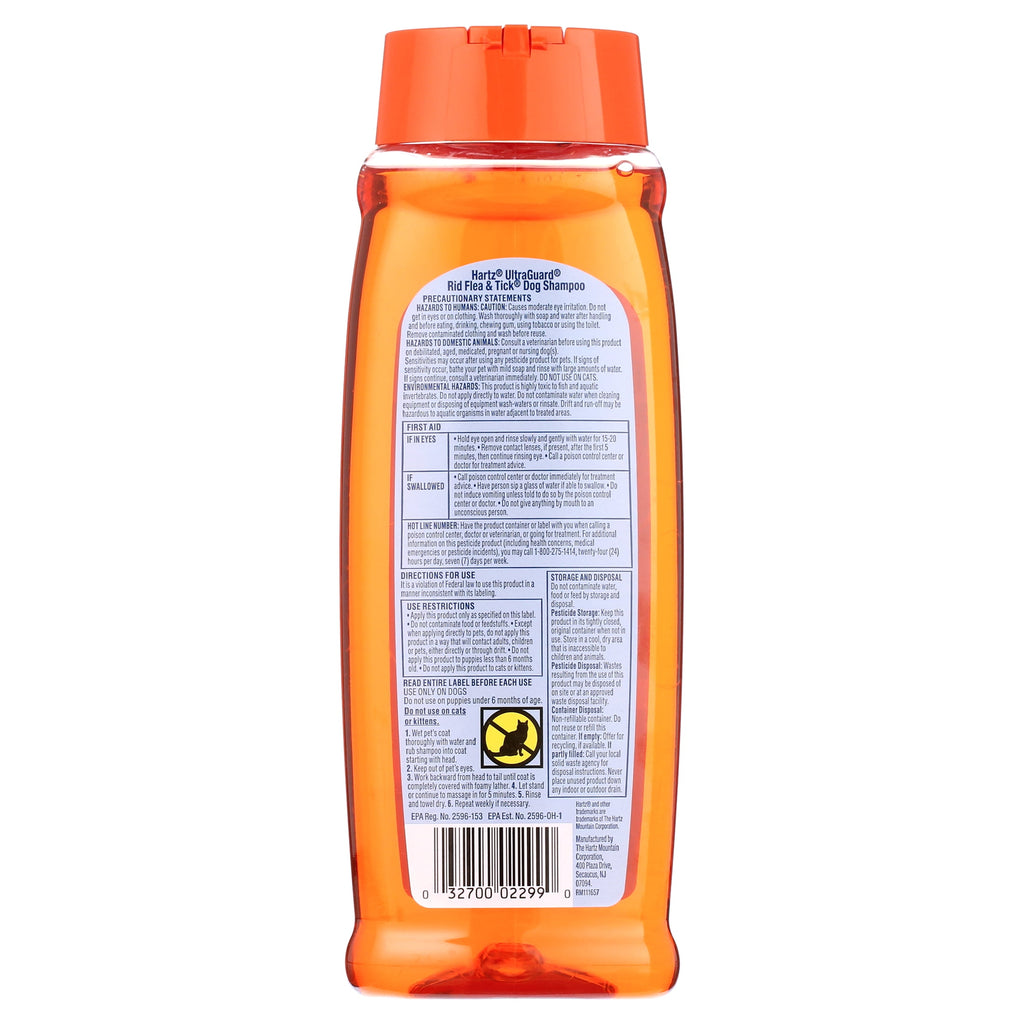 (4 pack) Hartz UltraGuard Citrus Flea & Tick Dog Shampoo, 18 fl oz