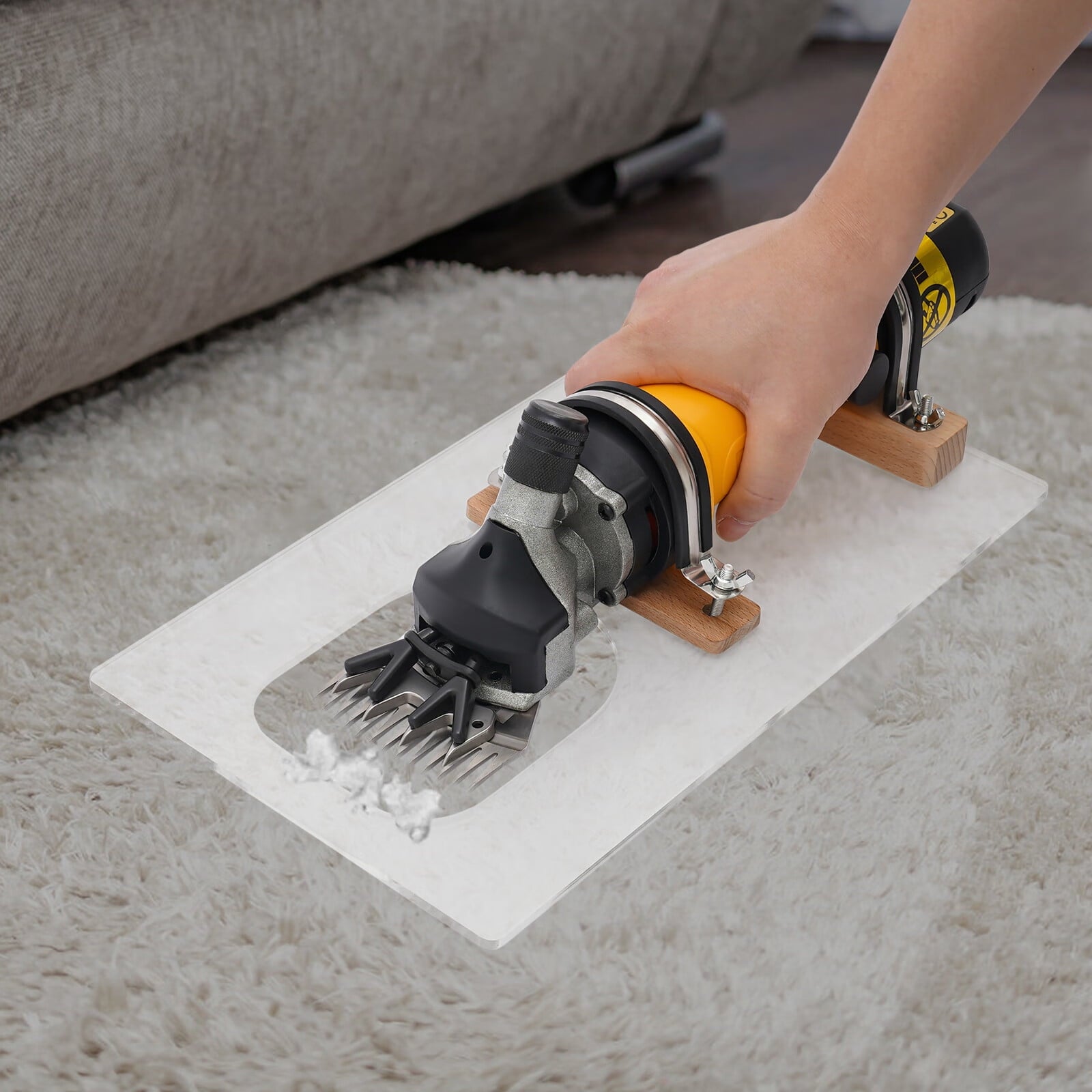 Aiqidi 690W Electric Carpet Trimmer Rug Tufting Carver Kit Clippers Low Noise Carpet Carving Making Cleaning Tool 6 Adjustable Speed with Carrying Case 2800RPM