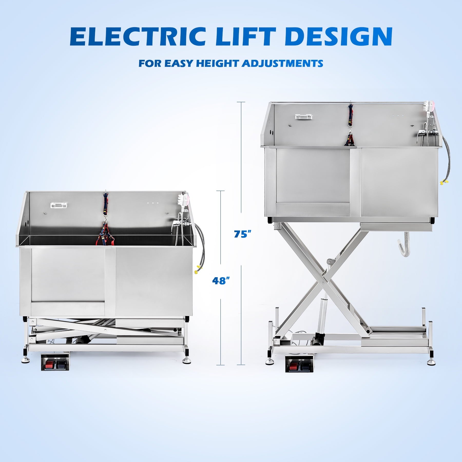 CO-Z Dog Bathing Station 50 Inch Professional Electric Dog Grooming Tub for Large Dog