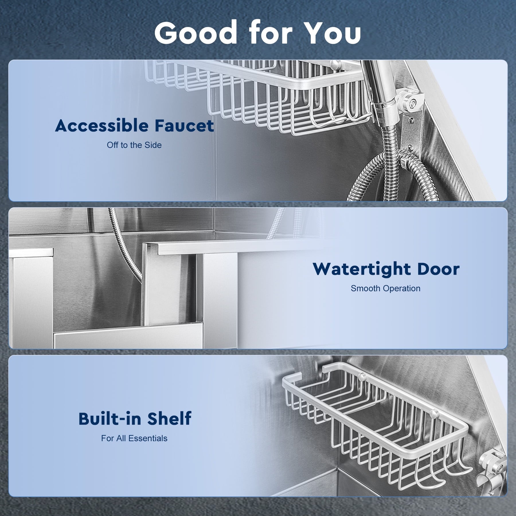 CO-Z 34in Pet Grooming Bath Tub, Stainless Steel Pet Bathing Station Sink with Drain Steps Shower Head Hose Walk In Door & Faucet