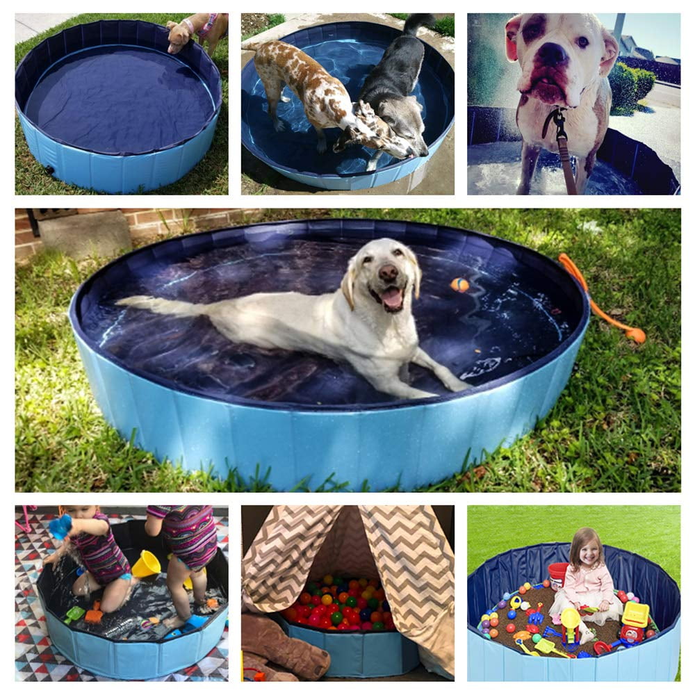 Jasonwell Foldable Dog Pet Bath Pool Collapsible Dog Pet Pool Kiddie Pool for Dogs Cats Kids (32x8in)