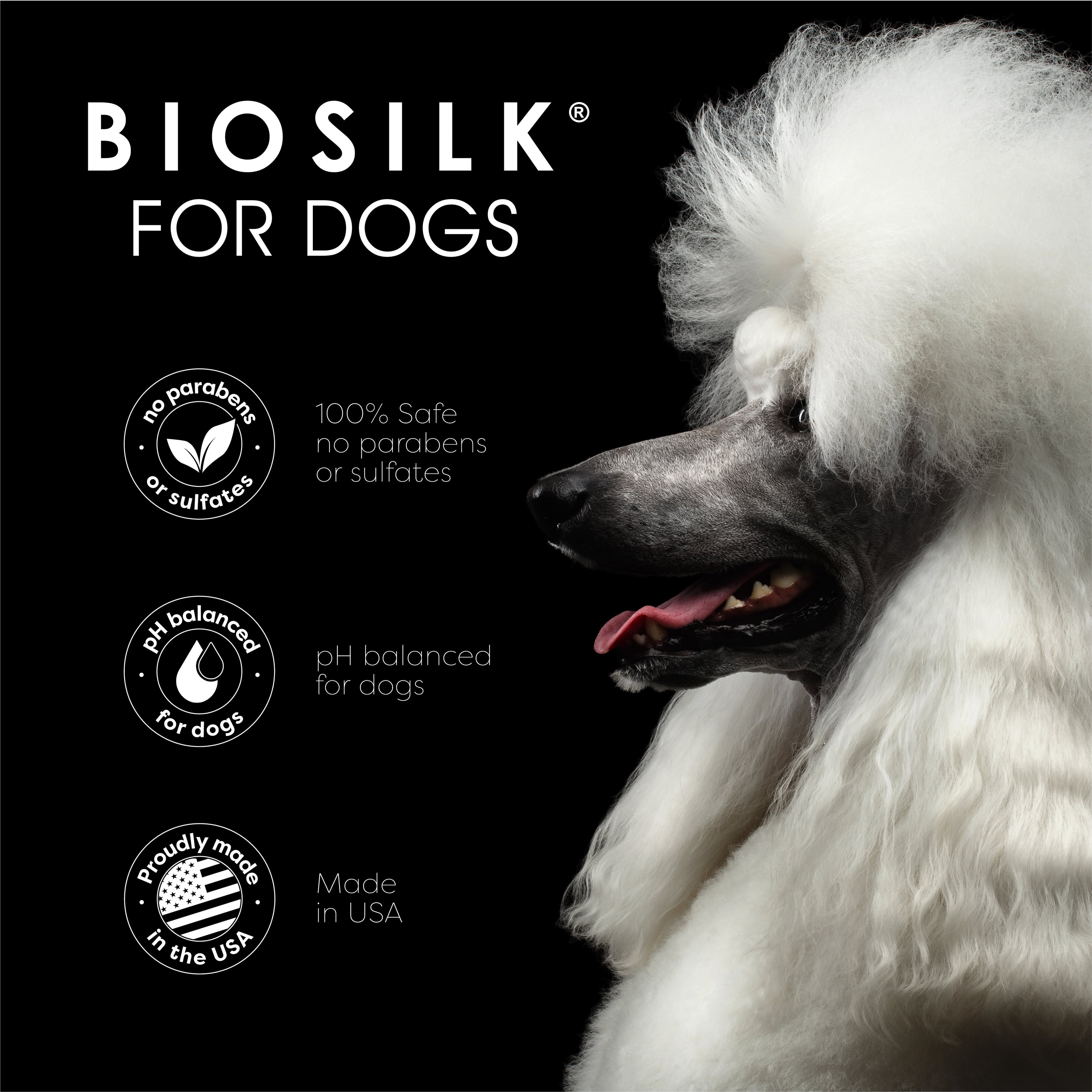 Biosilk Dogs Silk Therapy Shampoo Organic Coconut Oil Sulfate and Paraben Free 12 oz.