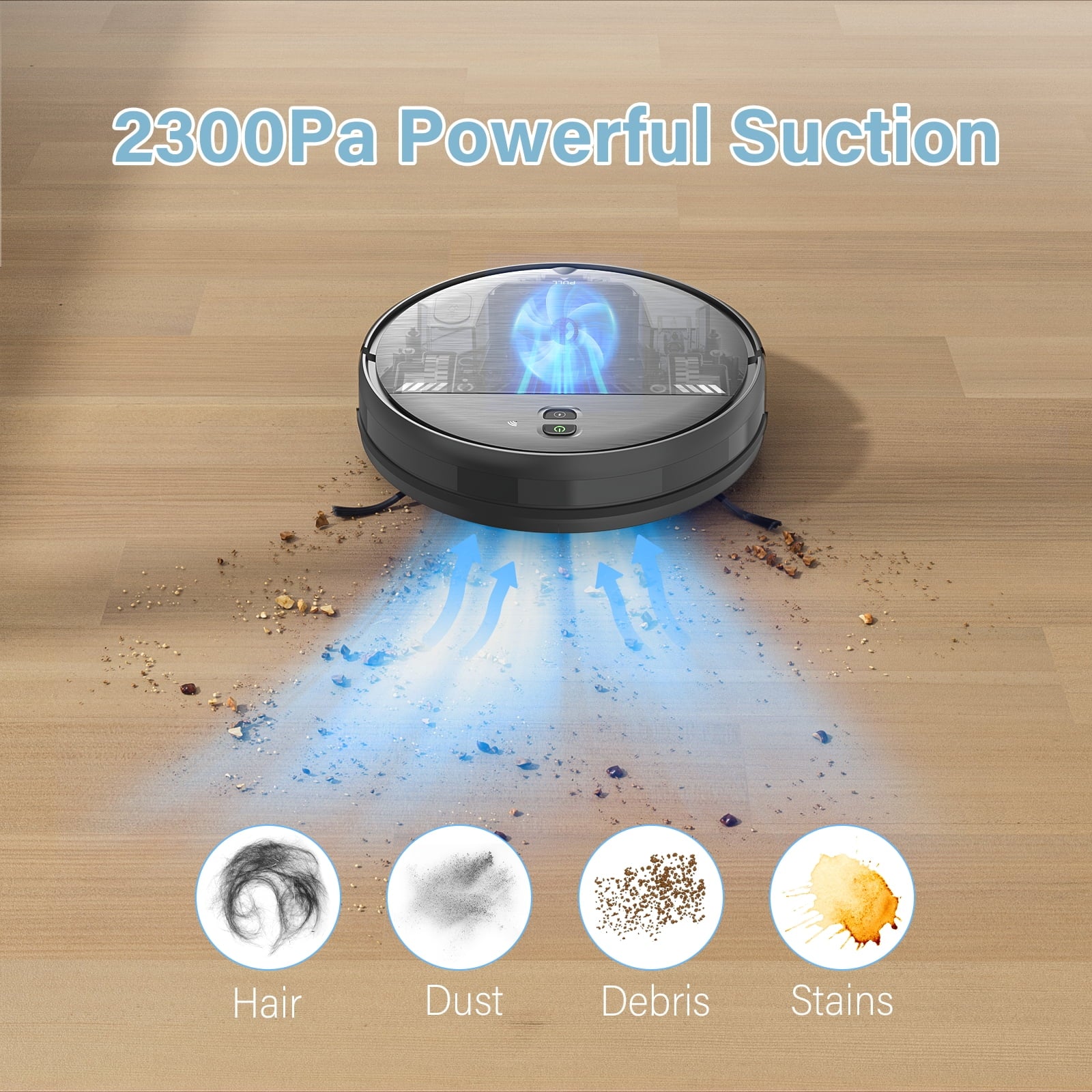 GOOVI Robot Vacuum Cleaner, Robot Vacuum Mop Combo, With Alexa/WiFi/App Connection, for Pet Hair, Hard Floor