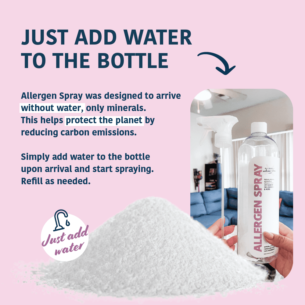 Allergy Asthma Clean Allergen Spray for Home, Dust, and Pet Dander, Unscented, 33.8 oz Bottle