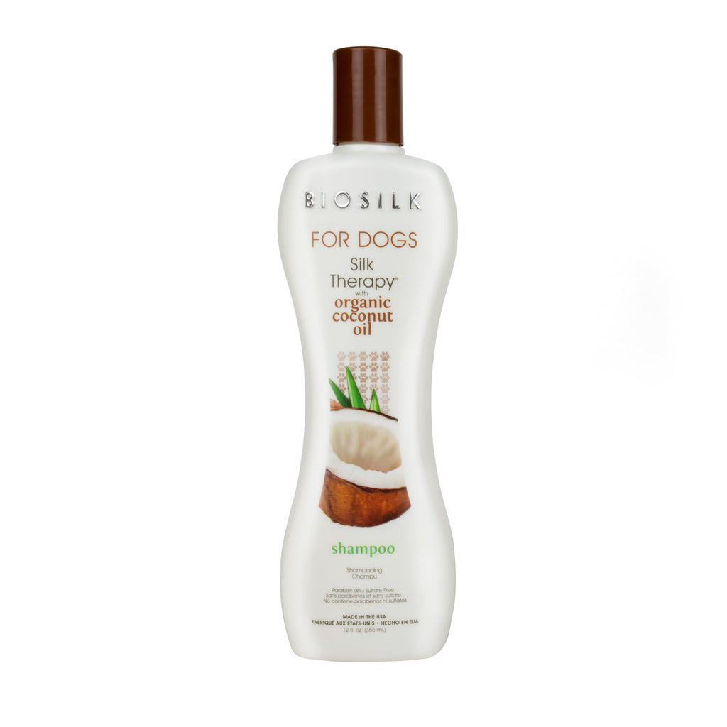 Biosilk Dogs Silk Therapy Shampoo Organic Coconut Oil Sulfate and Paraben Free 12 oz.