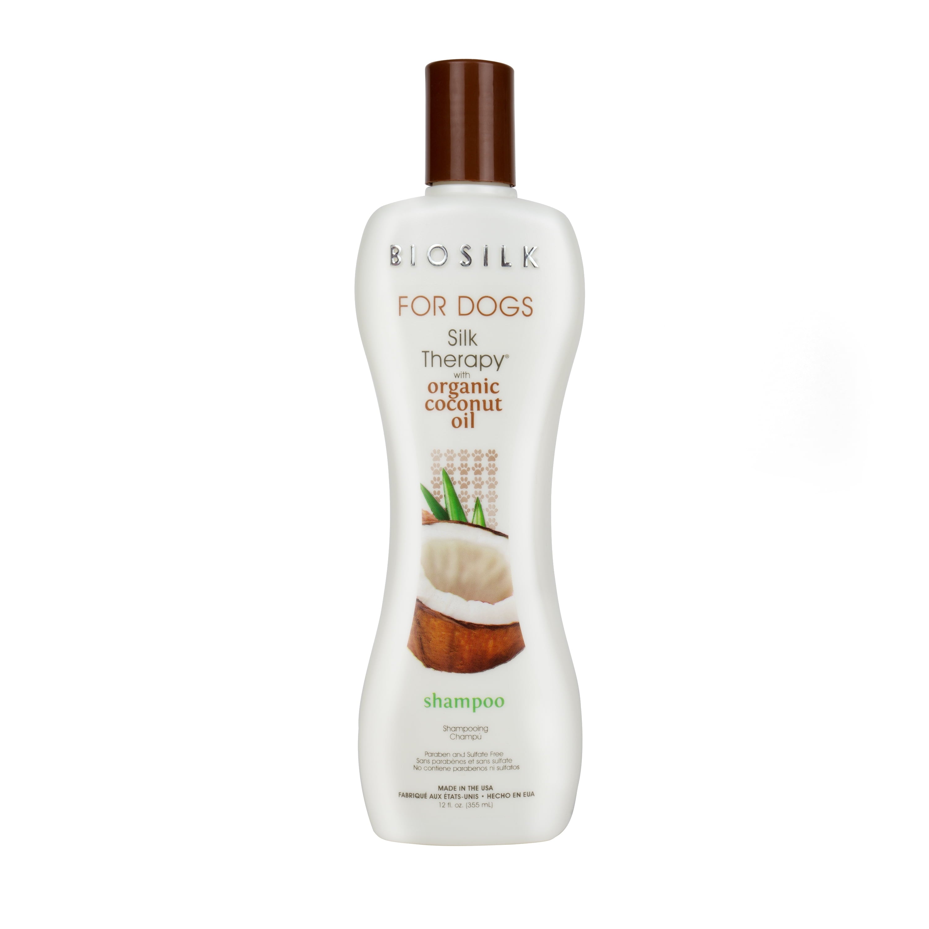 Biosilk Dogs Silk Therapy Shampoo Organic Coconut Oil Sulfate and Paraben Free 12 oz.