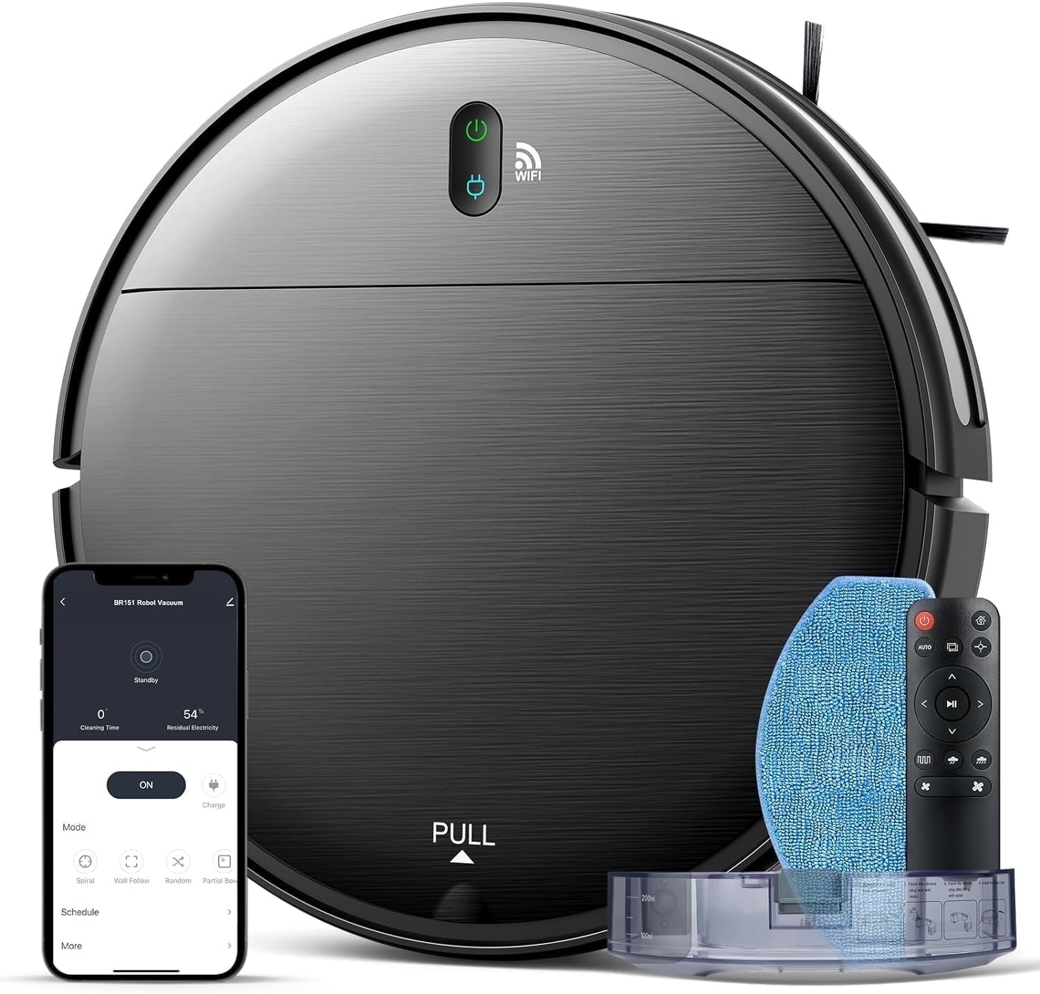 GOOVI Robot Vacuum Cleaner, Robot Vacuum Mop Combo, With Alexa/WiFi/App Connection, for Pet Hair, Hard Floor