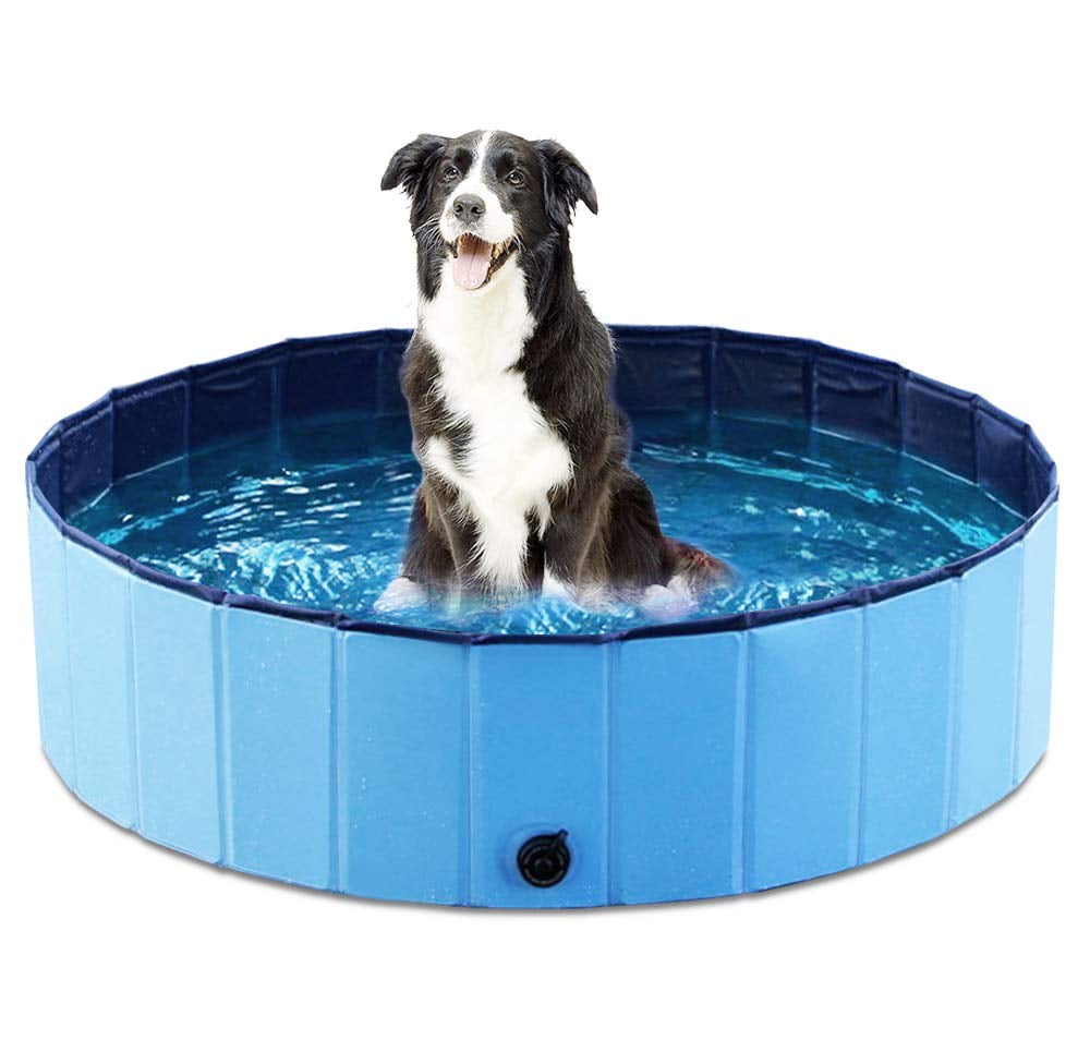 Jasonwell Foldable Dog Pet Bath Pool Collapsible Dog Pet Pool Kiddie Pool for Dogs Cats Kids (32x8in)