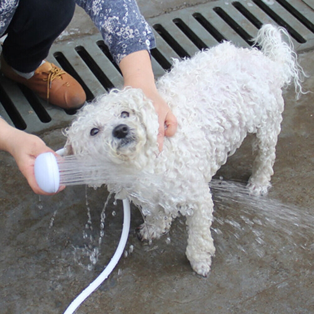 kydely Hose Wash Dogs ,Hair Dog Pet Sh ower Sprays Hose Bath Tub Sink Faucet Attachment Wash Durable (White)