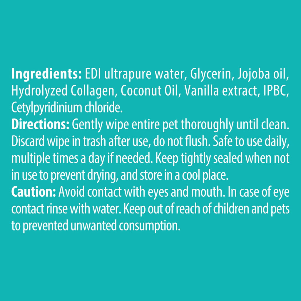 All For Paws Natural Pet Wipes for Dogs & Cats, 4 x 100cts, Coconut Vanilla Scent- Deodorizing Dog Grooming Wipes, Large Cat Cleaning Wipes