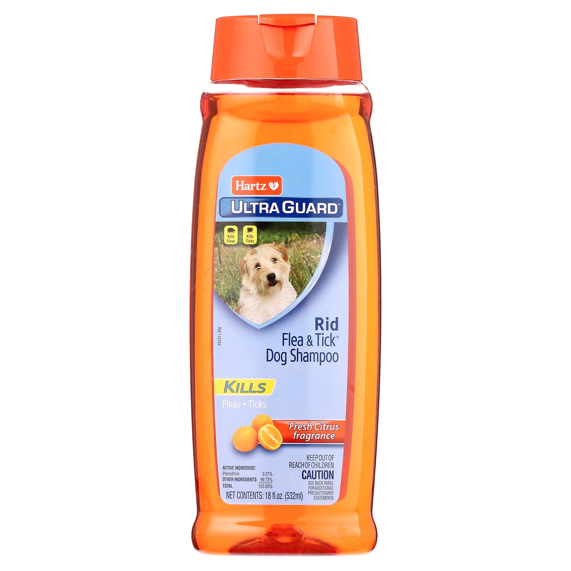 (4 pack) Hartz UltraGuard Citrus Flea & Tick Dog Shampoo, 18 fl oz
