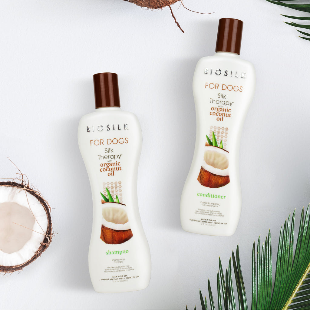 Biosilk Dogs Silk Therapy Shampoo Organic Coconut Oil Sulfate and Paraben Free 12 oz.