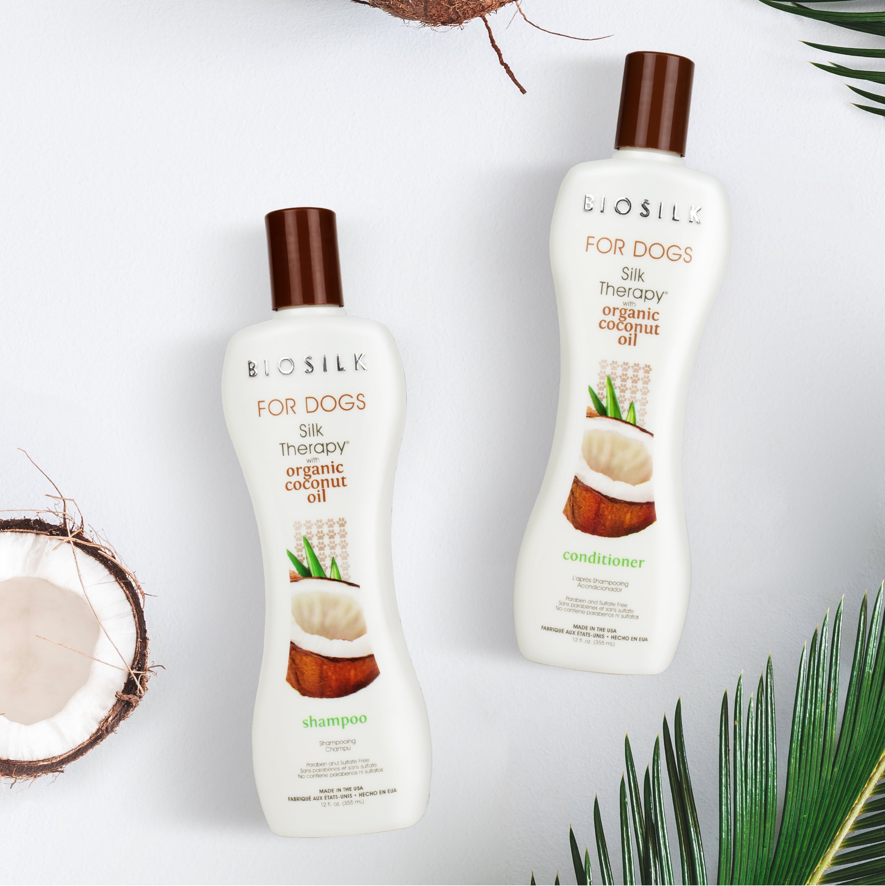 Biosilk Dogs Silk Therapy Shampoo Organic Coconut Oil Sulfate and Paraben Free 12 oz.