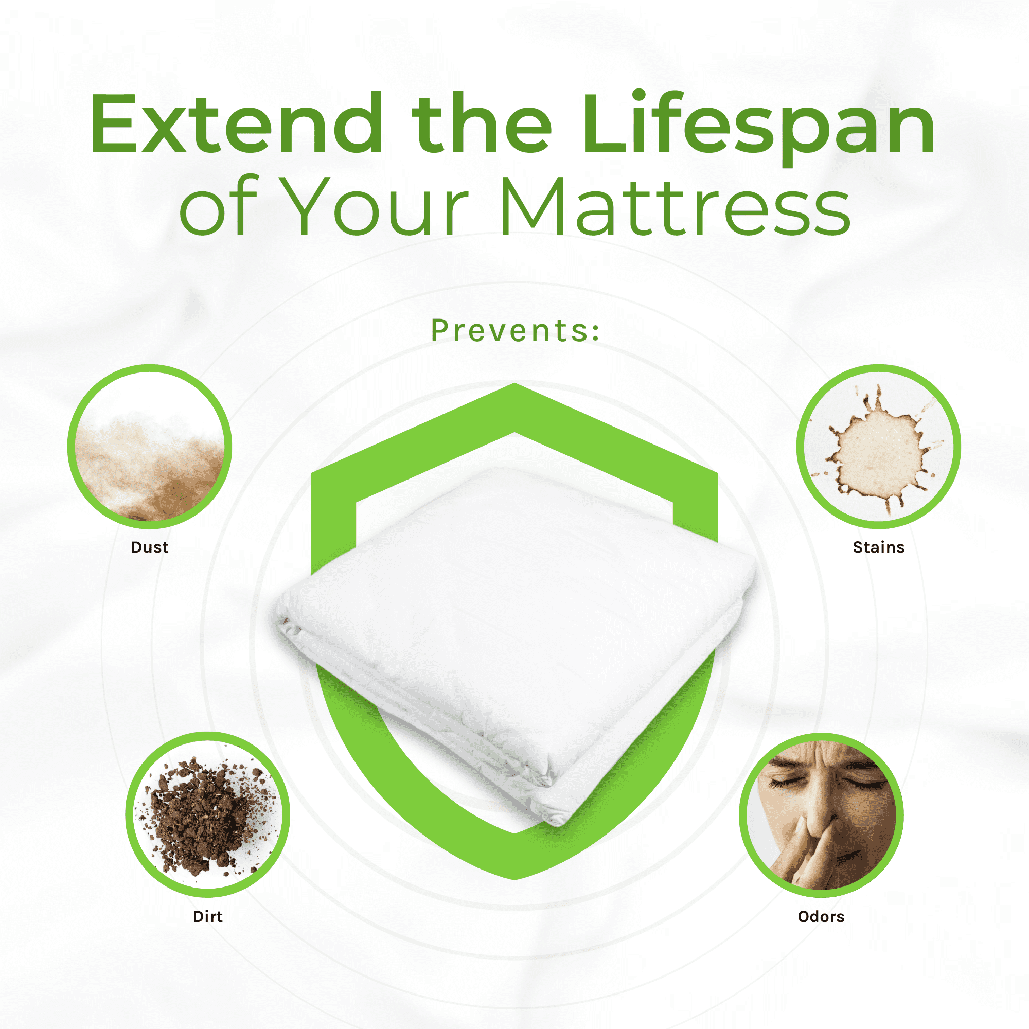 Hygea Natural Water-Resistant & Anti-Bed Bug Zippered Mattress Encasement & Box Spring Cover, King
