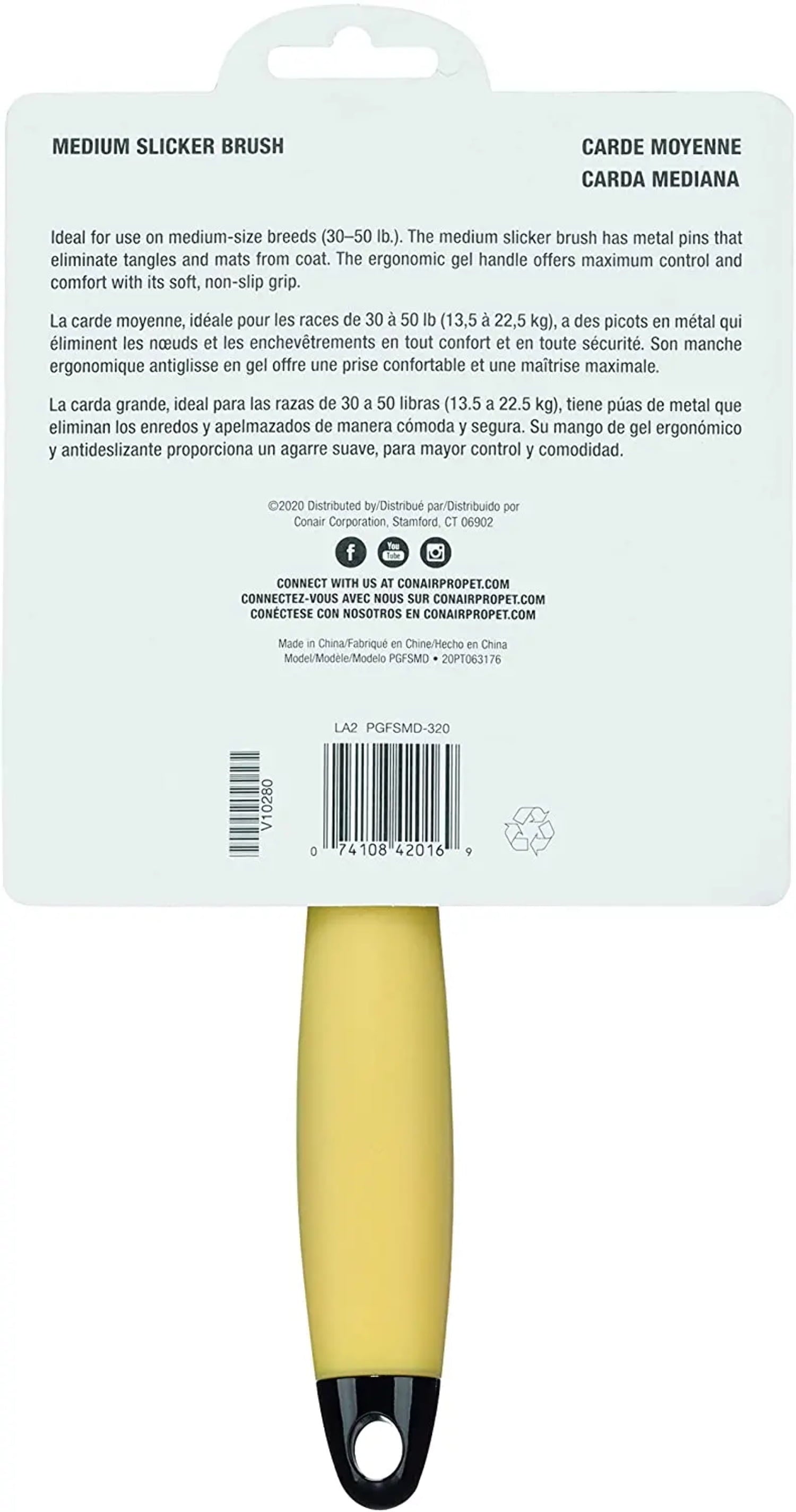 ConairPro Black None Dog Slicker Brush, 1 pk