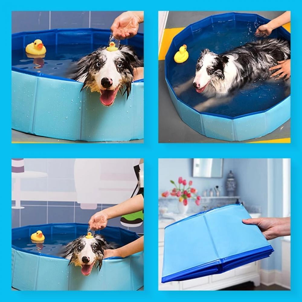 Ardorlove Foldable PVC Swimming Pool, Collapsible Dog Bathing Tub, 30cm/11.81" to 80cm/31.5"